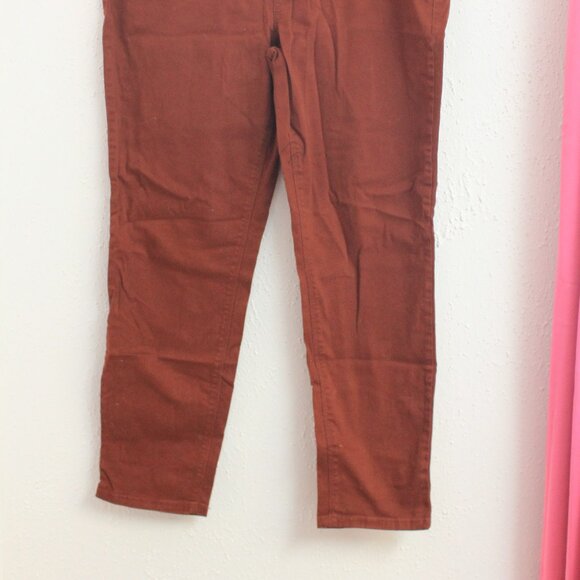 #429 A3 Denim Burnt Orange Red Jeans Size 16 - Picture 2 of 8
